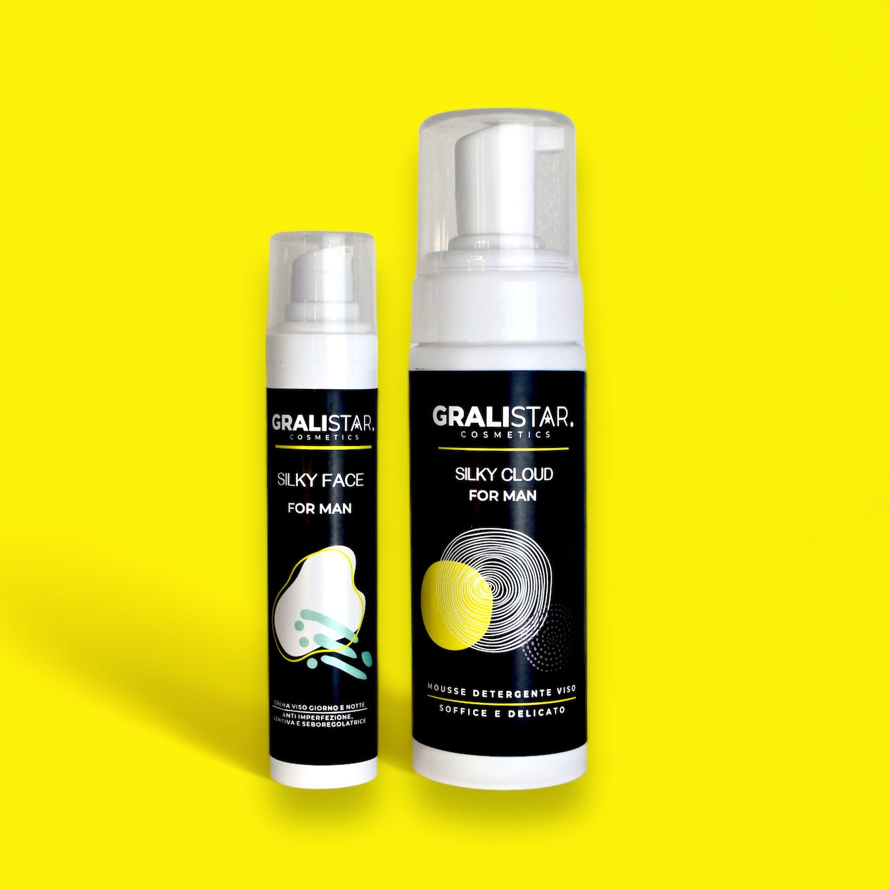 SILKY DUO FOR MAN - Set mousse detergente e crema viso