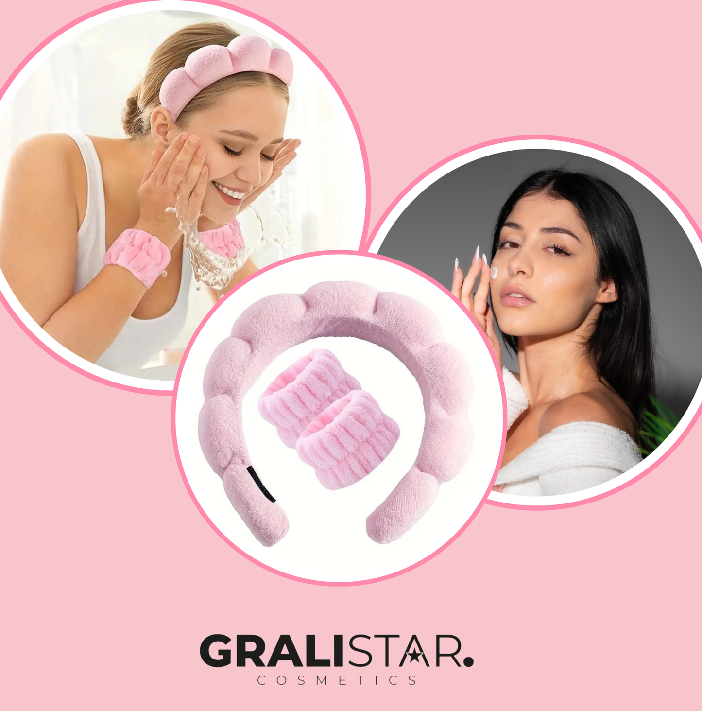 SET SKINCARE - Cerchietto e polsini in spugna